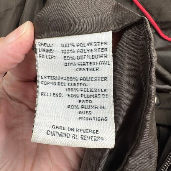 Nine West Women's Dark Brown Quilted Down Filled Collared Classic Puffer Jacket - Picture 11 of 12